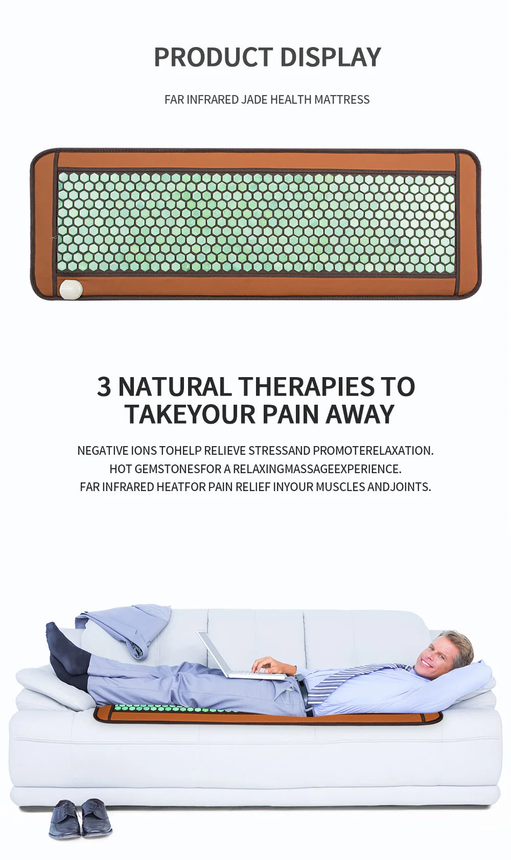 Jade Massage Cushion with Far Infrared Heat Therapy for Muscle Relief Massage Cushion Tidesmit