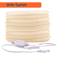 220V COB LED Neon Strip Light with Dimmer Switch Power Kit 288LED High Density Linear Lighting Waterproof Flexible Silicone Lamp