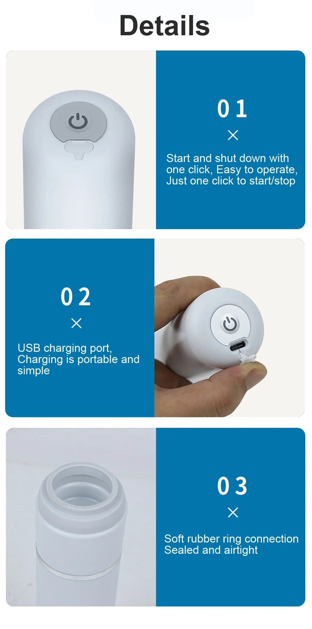 Vacuum Sealer Pump Rechargeable Automatic Sealing Machine Handheld Electric Air Pump Food Reusable Vacuum Sealer Packaging Bags