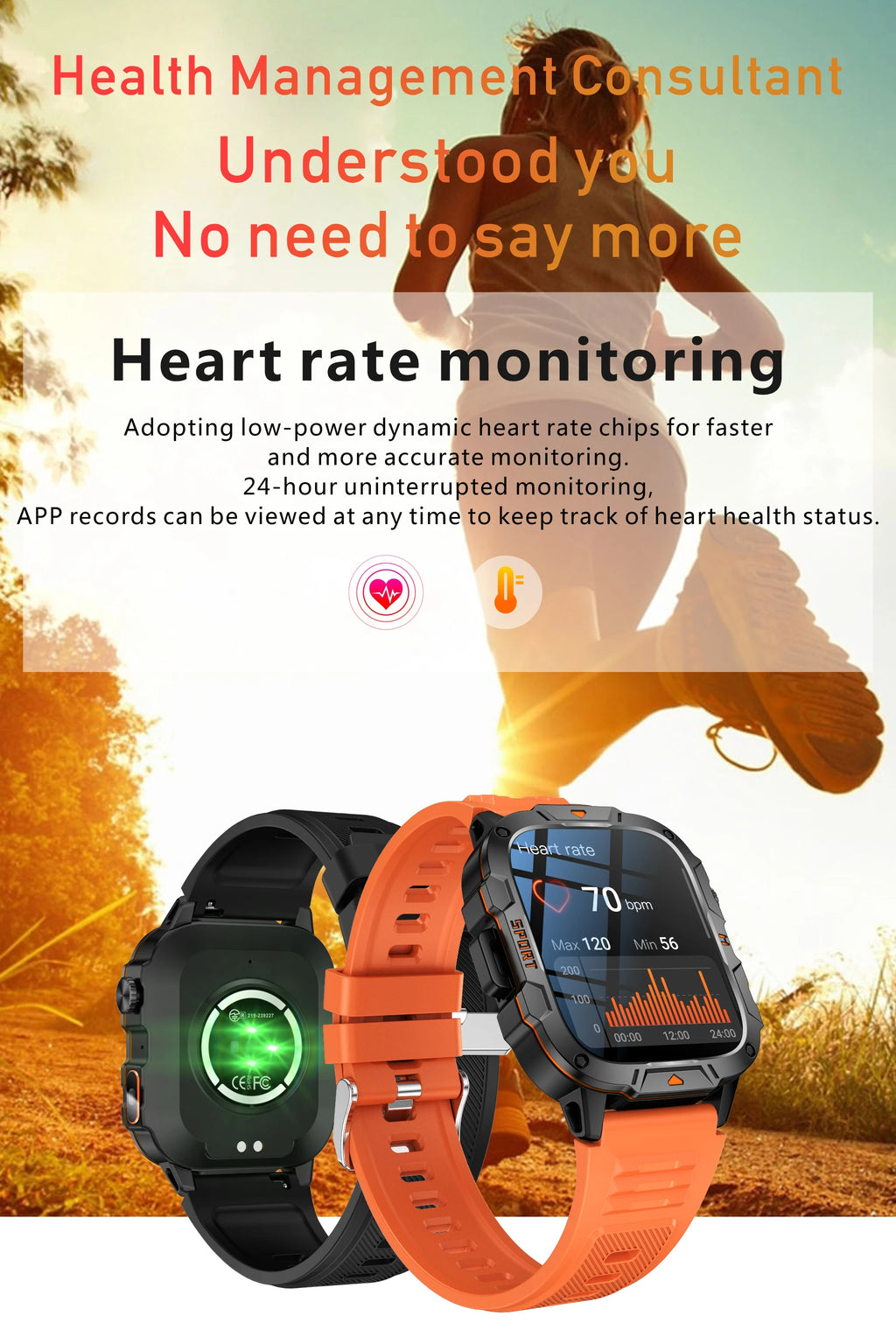 2026 New Military Grade Smart Watch Men 1.96" AMOLED Screen 5ATM Waterproof Sports Fitness Tracker BT Call Smartwatch