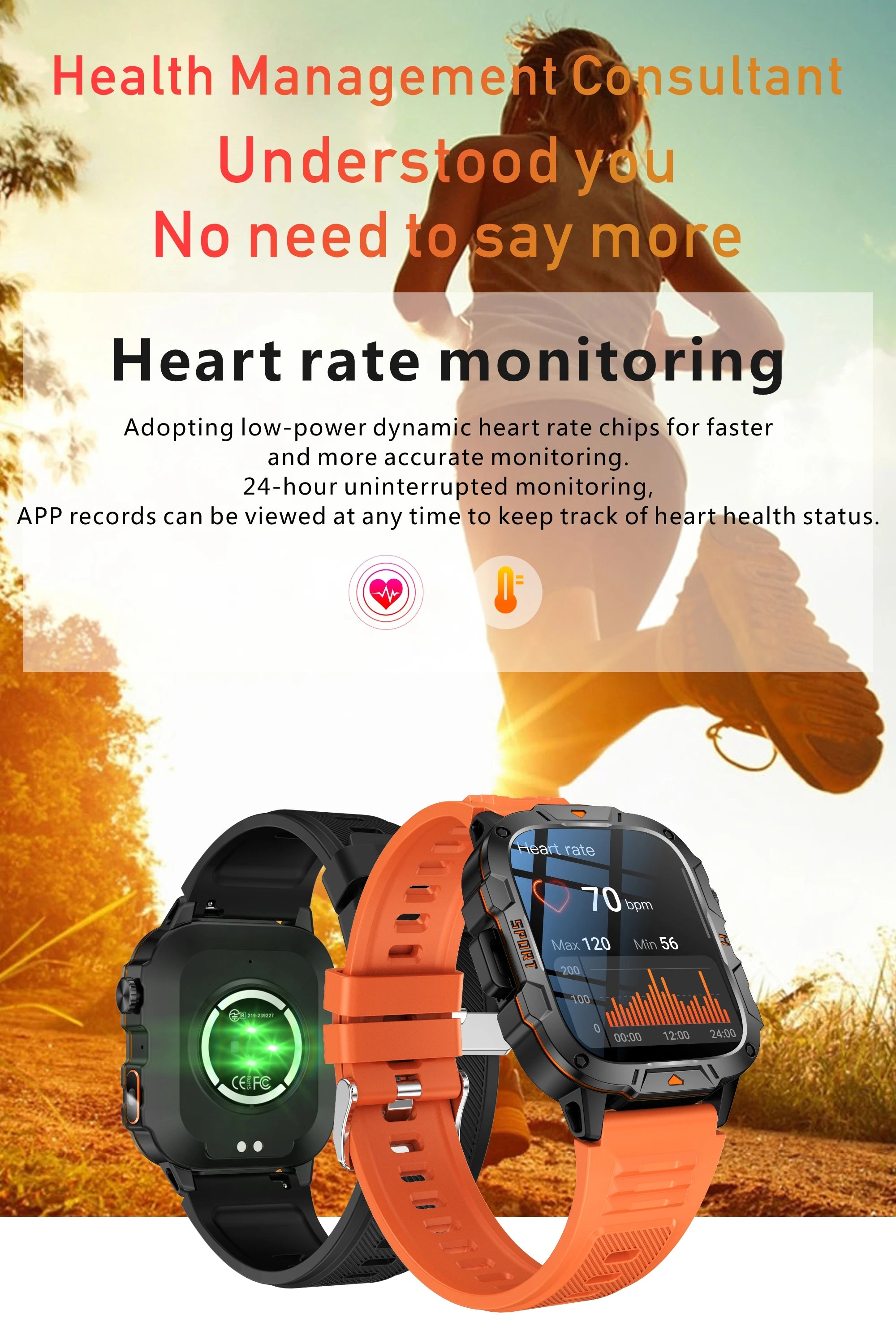 2026 New Military Grade Smart Watch Men 1.96" AMOLED Screen 5ATM Waterproof Sports Fitness Tracker BT Call Smartwatch