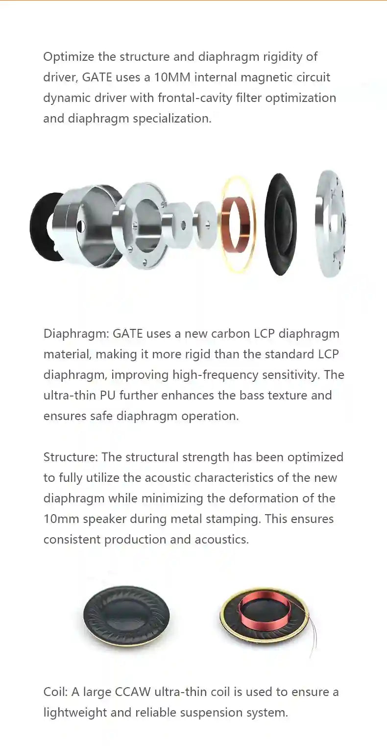 TRUTHEAR GATE In-Ear Gaming Earphones with Detachable 2-Pin Cable Tidesmit