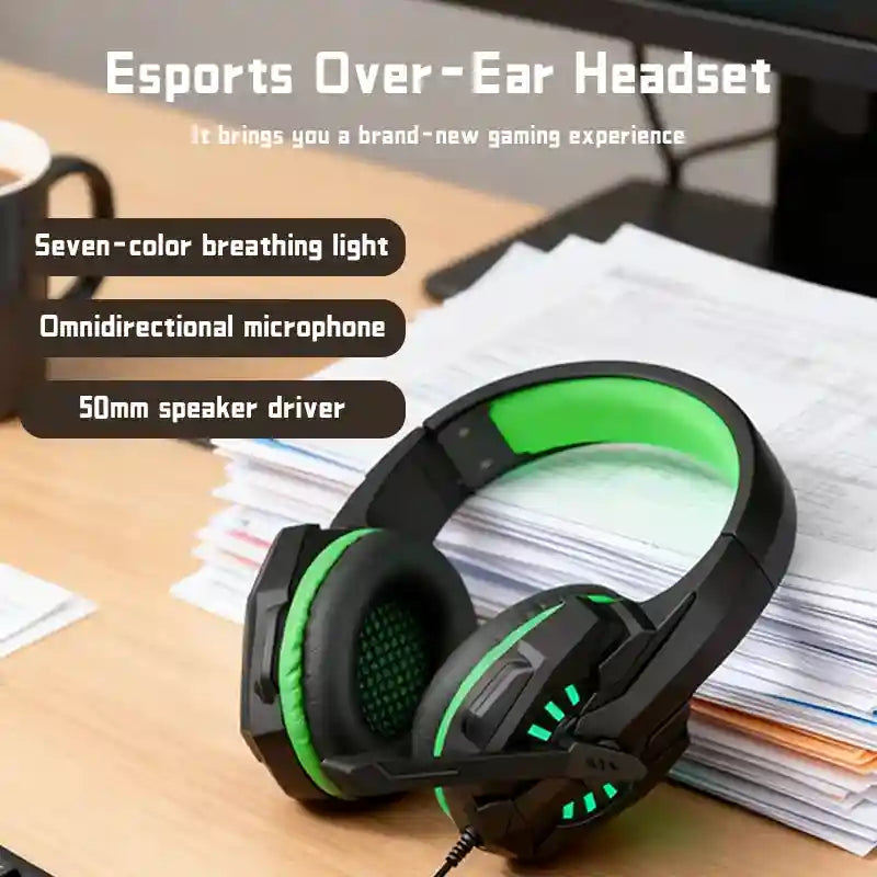 Gaming Headset with Noise Cancelling Mic - Over-Ear Stereo Sound Tidesmit
