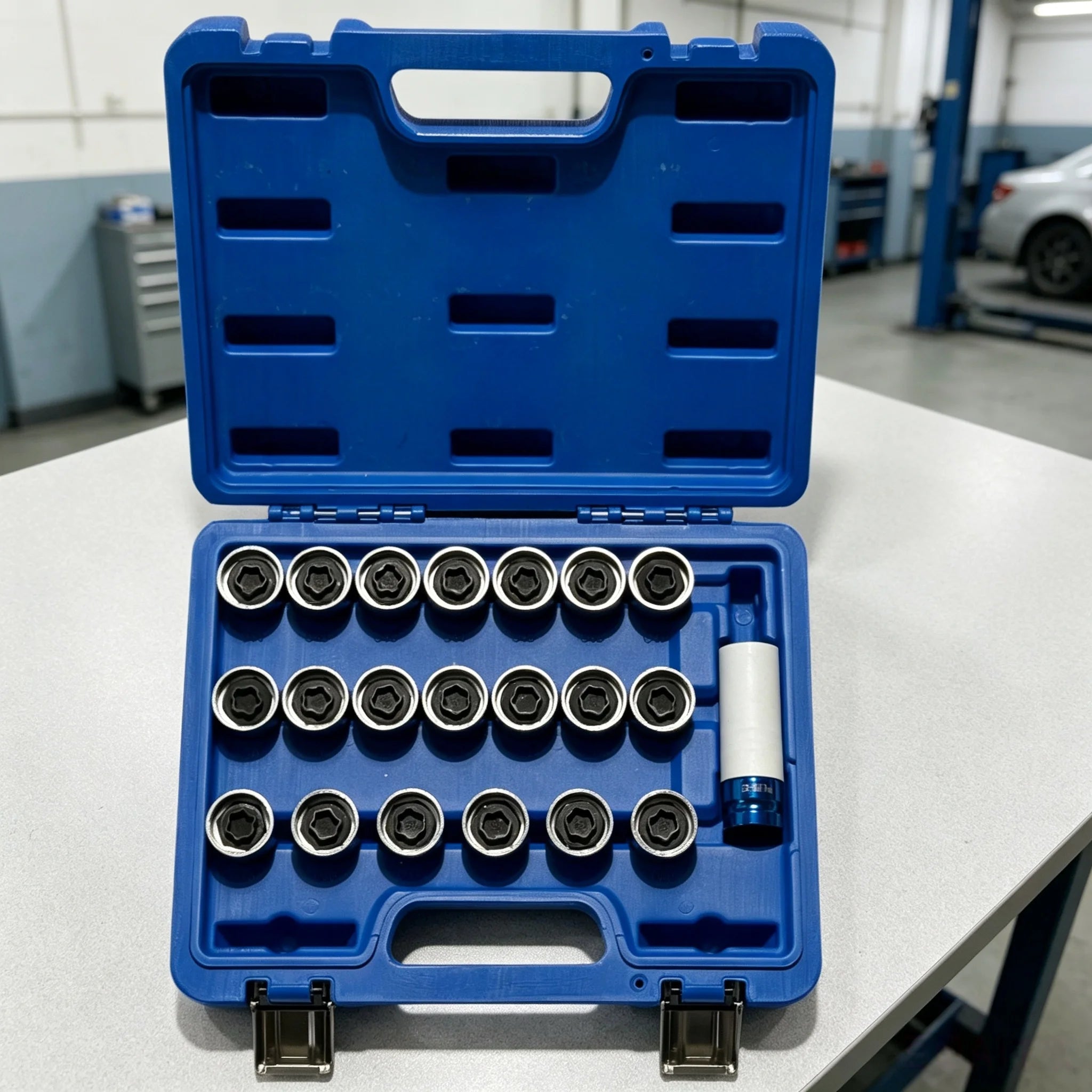 21pcs Master Wheel Lock Nut Stud Sockets Key Set Removal Locking Socket for BMW Tools