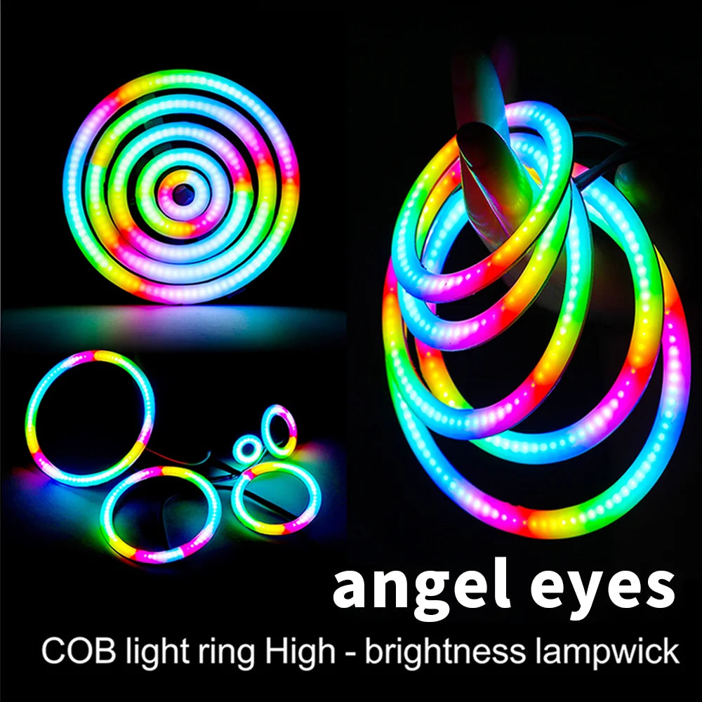 WS2812B COB Pixel Ring Light  27/48/73/96/120mm Individually Addressable WS2812 IC Smart DC5V RGB RING COB  Light Addressable 5V