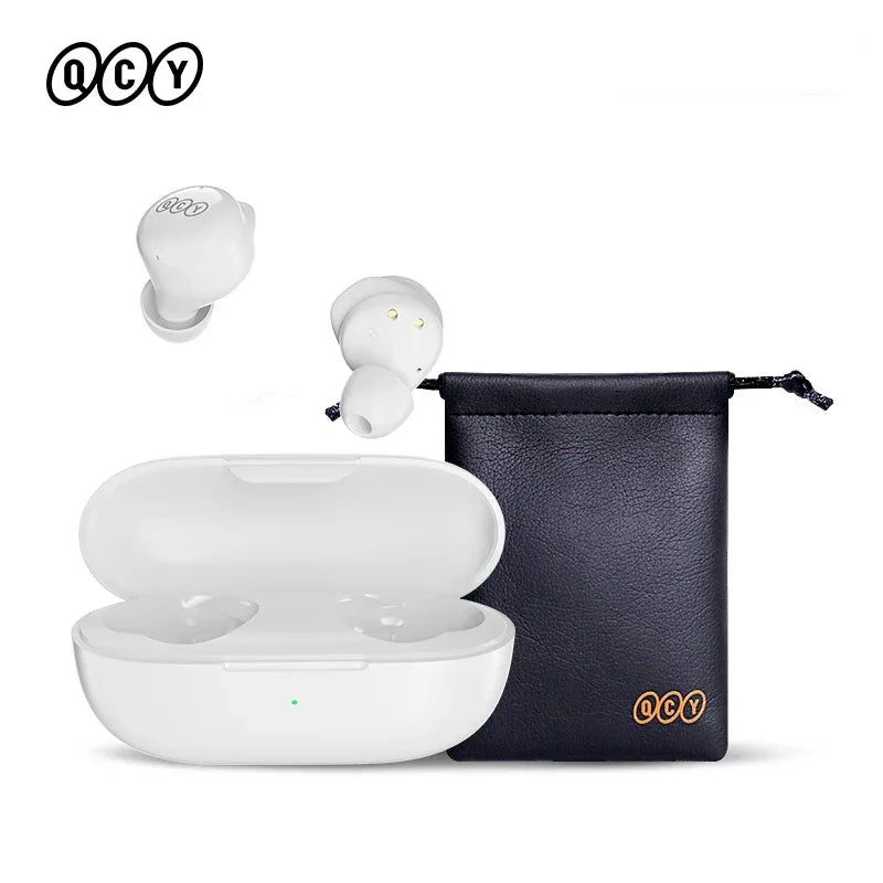 Tidesmit Wireless Earbuds Bluetooth 5.3 TWS Headphones 26H Playtime T17 White with Pouch Tidesmit