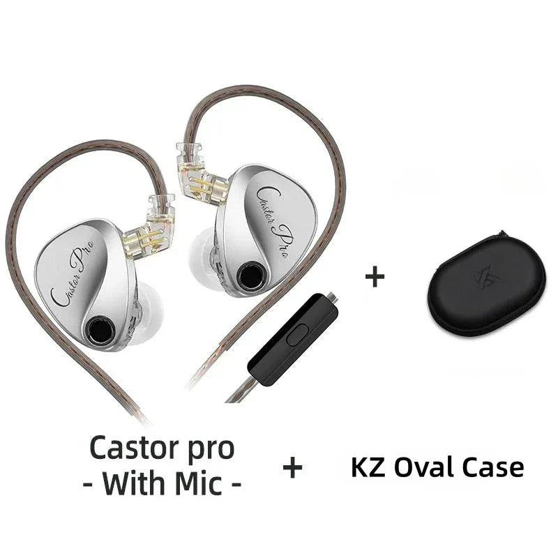 Tidesmit Dual Dynamic Driver Hi-Fi Wired In-Ear Monitors Silver-MIC-BAG Tidesmit