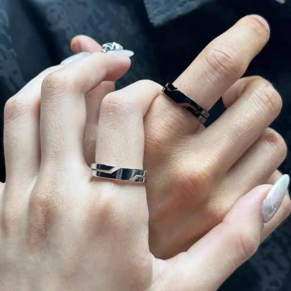Stainless Steel Couple Health Monitor Rings - Durable Wellness Wearable Tidesmit