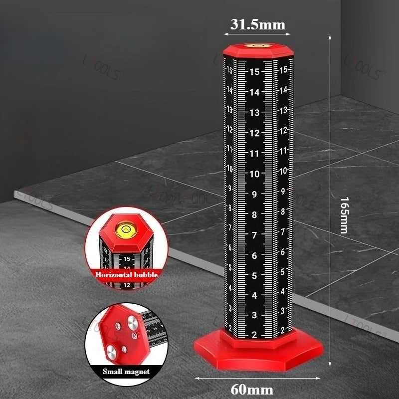 6-sided Scale Equal Height Level Ruler for Wall Tile Laying Woodworking Gradienter Suspended Ceiling Paving Tile Leveling Ruler