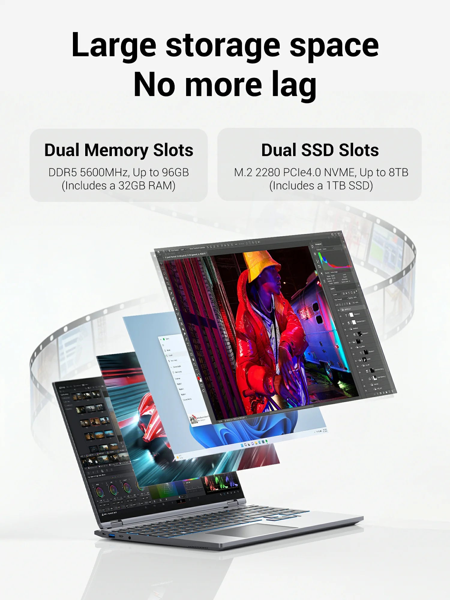 MECHREVO Forza 15X Pro 15.3" Laptop AMD Ryzen 7 H255 8C/16T DDR5 32GB RAM PCIe4 1TB SSD WiFi6 BT5.2 USB4 2.5K 120Hz Screen Windows11 Desktop Computer