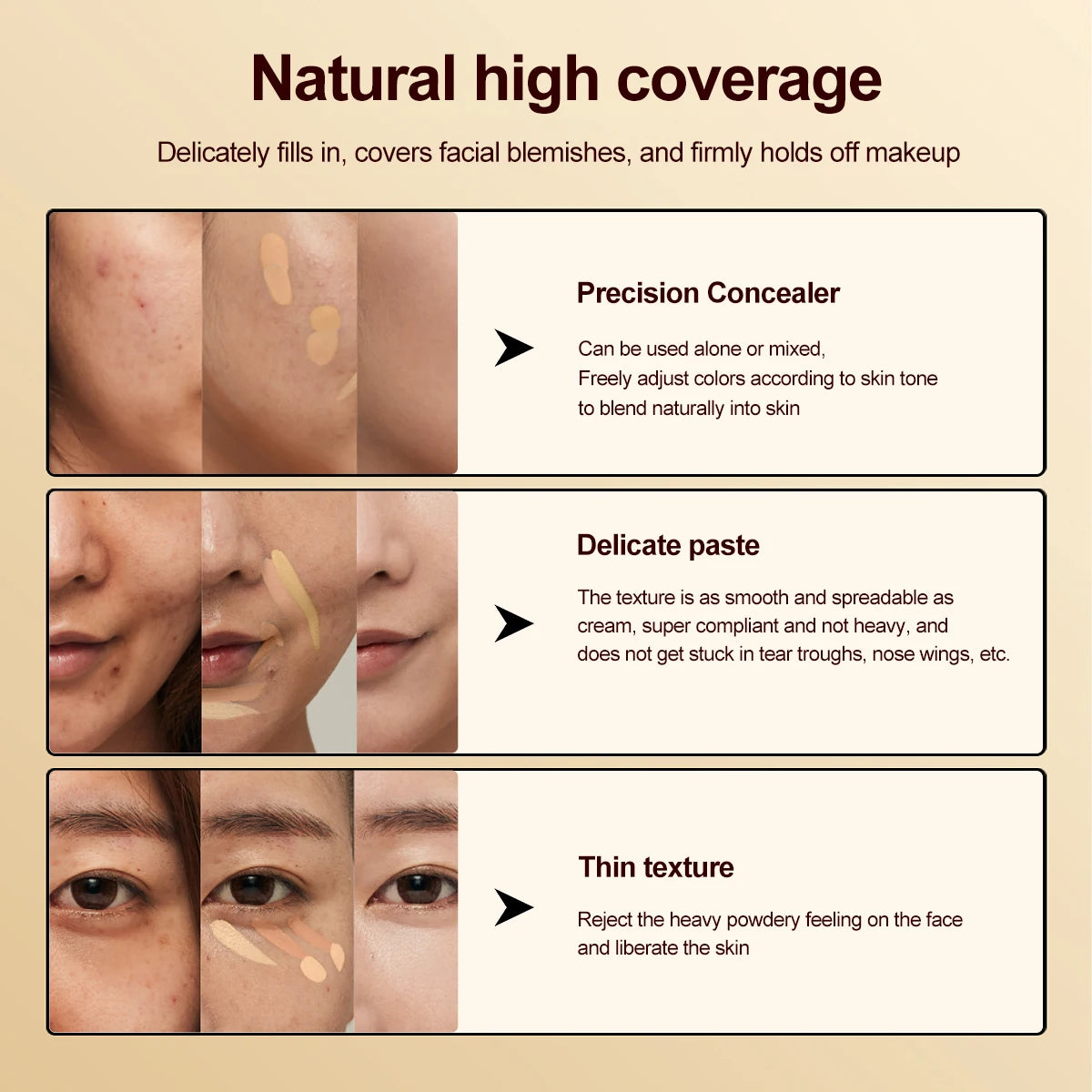 Tidesmit 15 color multifunction concealer palette shade swatch for face makeup covering acne and dark circles