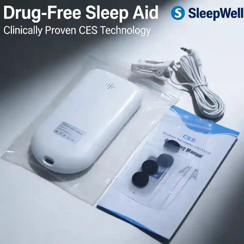 Vagus Nerve Stimulation Device for Sleep - Portable White Ear Clip Relaxation Treatment Tidesmit