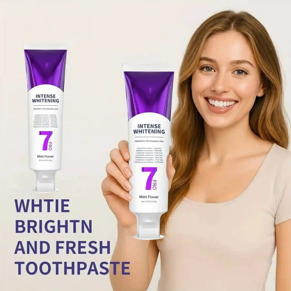 Tidesmit 7D Probiotic Advanced Whitening Toothpaste tube for deep cleansing and bright smile