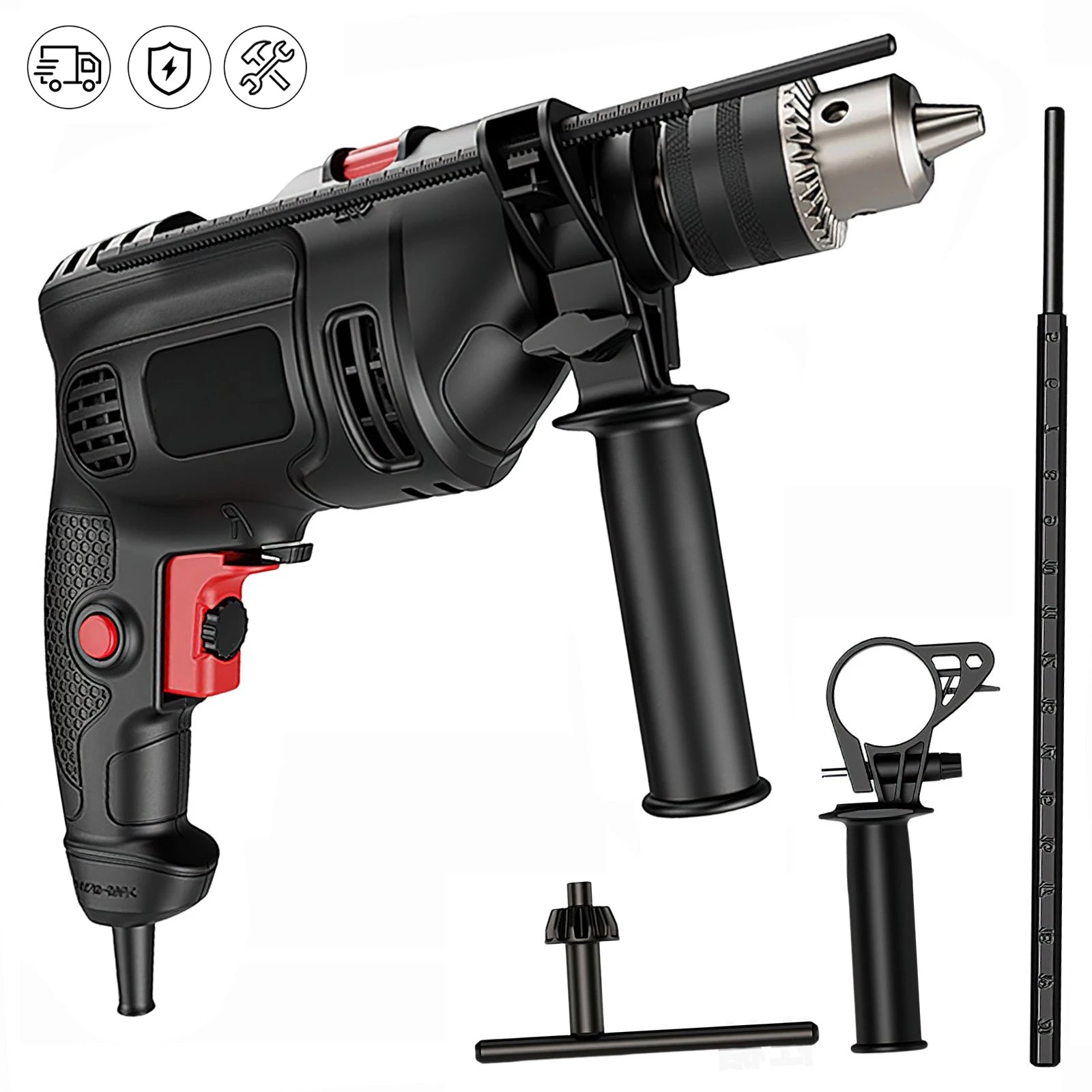 0-3000RPM Brushless Electric Screwdriver Drill 13mm Metal Keyless Chuck Wireless Drilling Machine Household Industrial Repair Tool