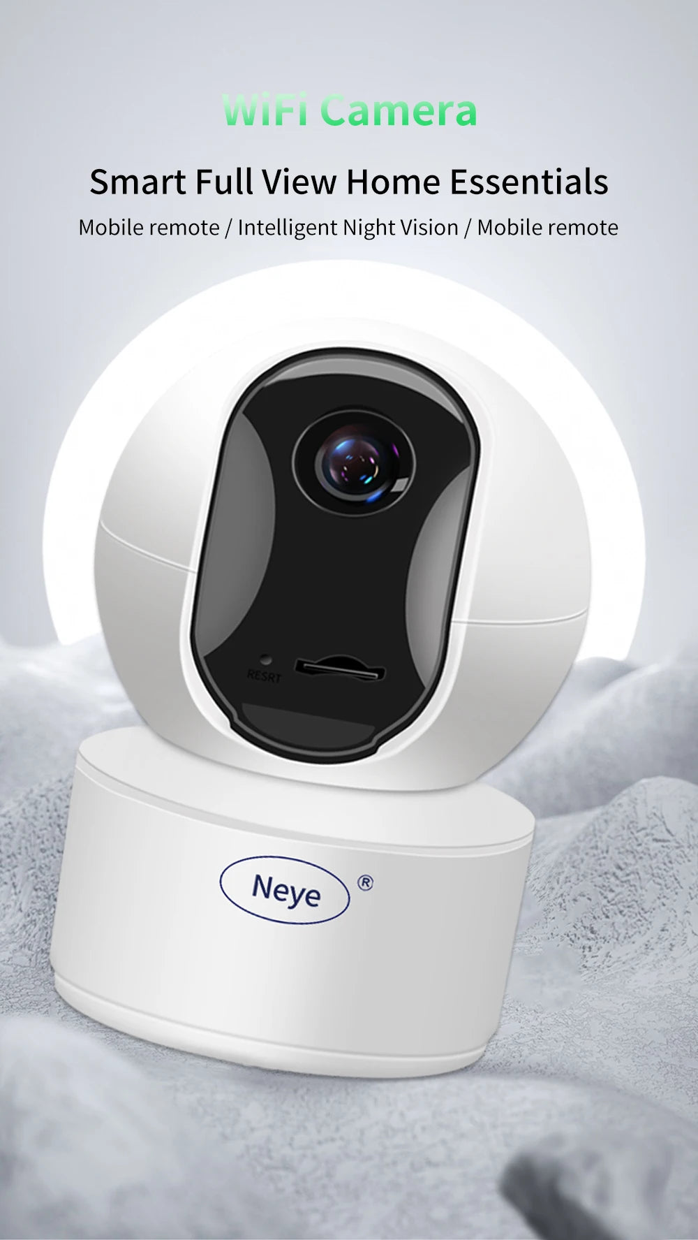 Neye S5 WiFi Smart Camera 8MP 4K Indoor Baby Monitor 360 ° Pan Tilt Automatic Tracking Camera CCTV Bidirectional Audio Camera