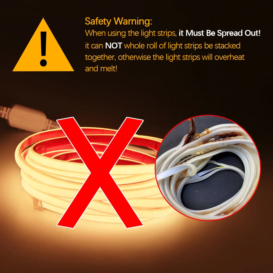 Self-adhesive 220V COB LED Strip 288LEDs/m IP65 Waterproof 1m-25m Length with Timing Dimming Switch EU/AU/UK Plug for Lighting
