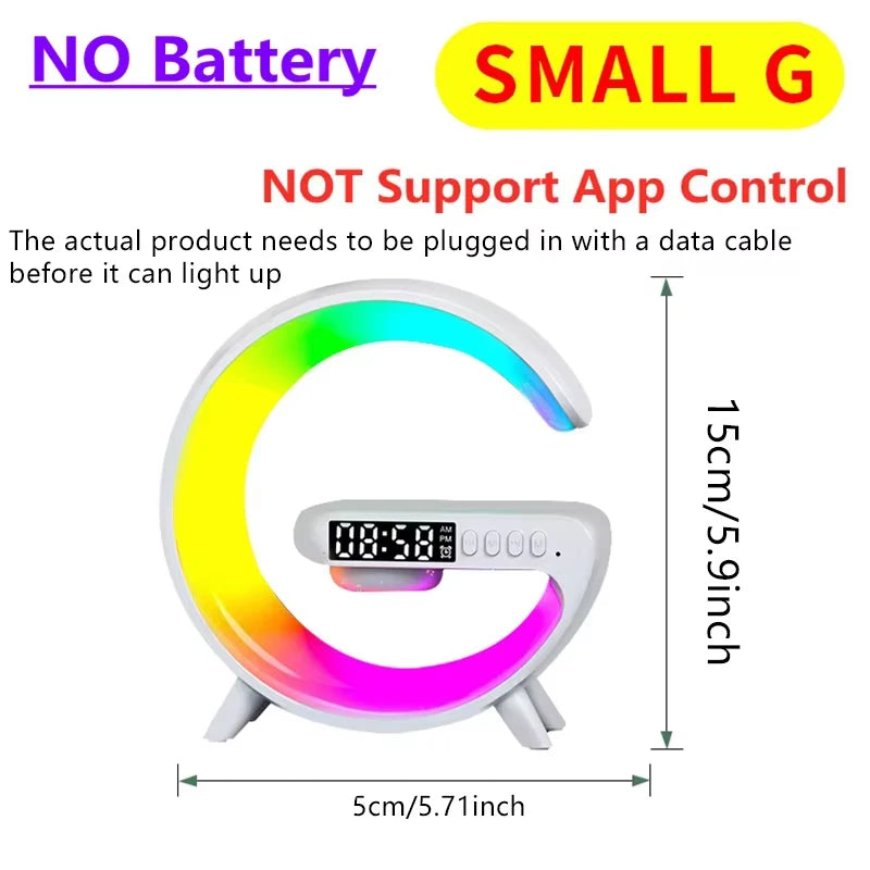 Wireless Portable Bluetooth Speaker with RGB Light and Phone Charger White Tidesmit