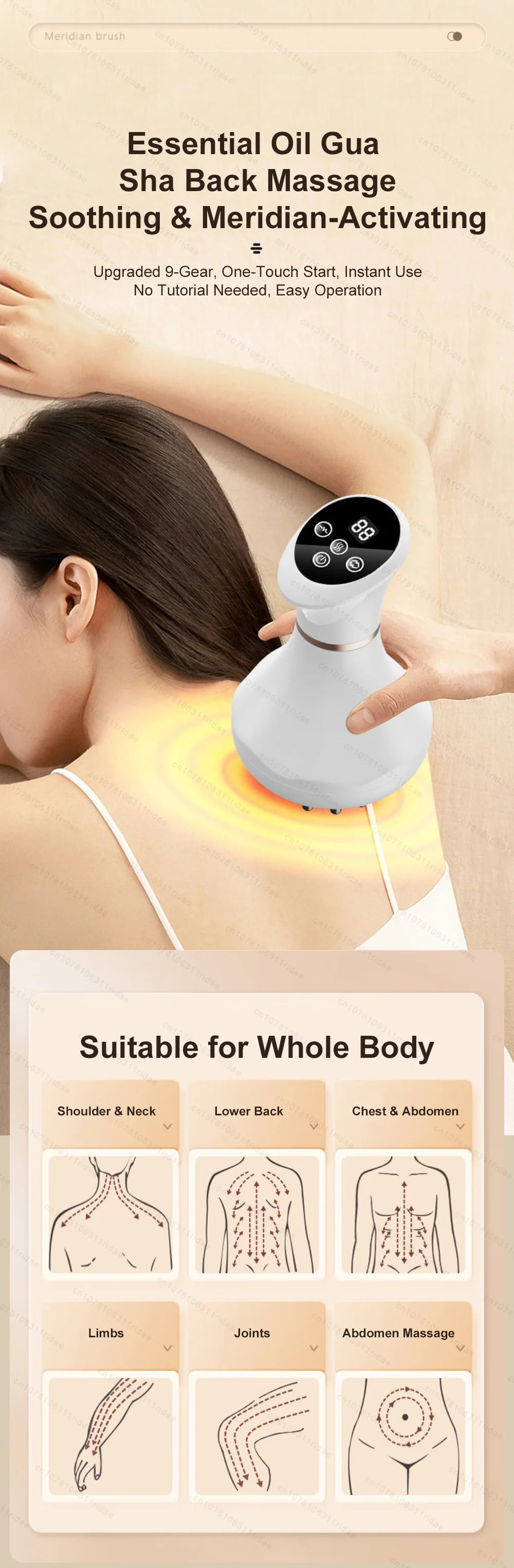 Anti Cellulite Massage Tool - White Lymphatic Drainage Sculpting Device Relaxation Treatment Tidesmit