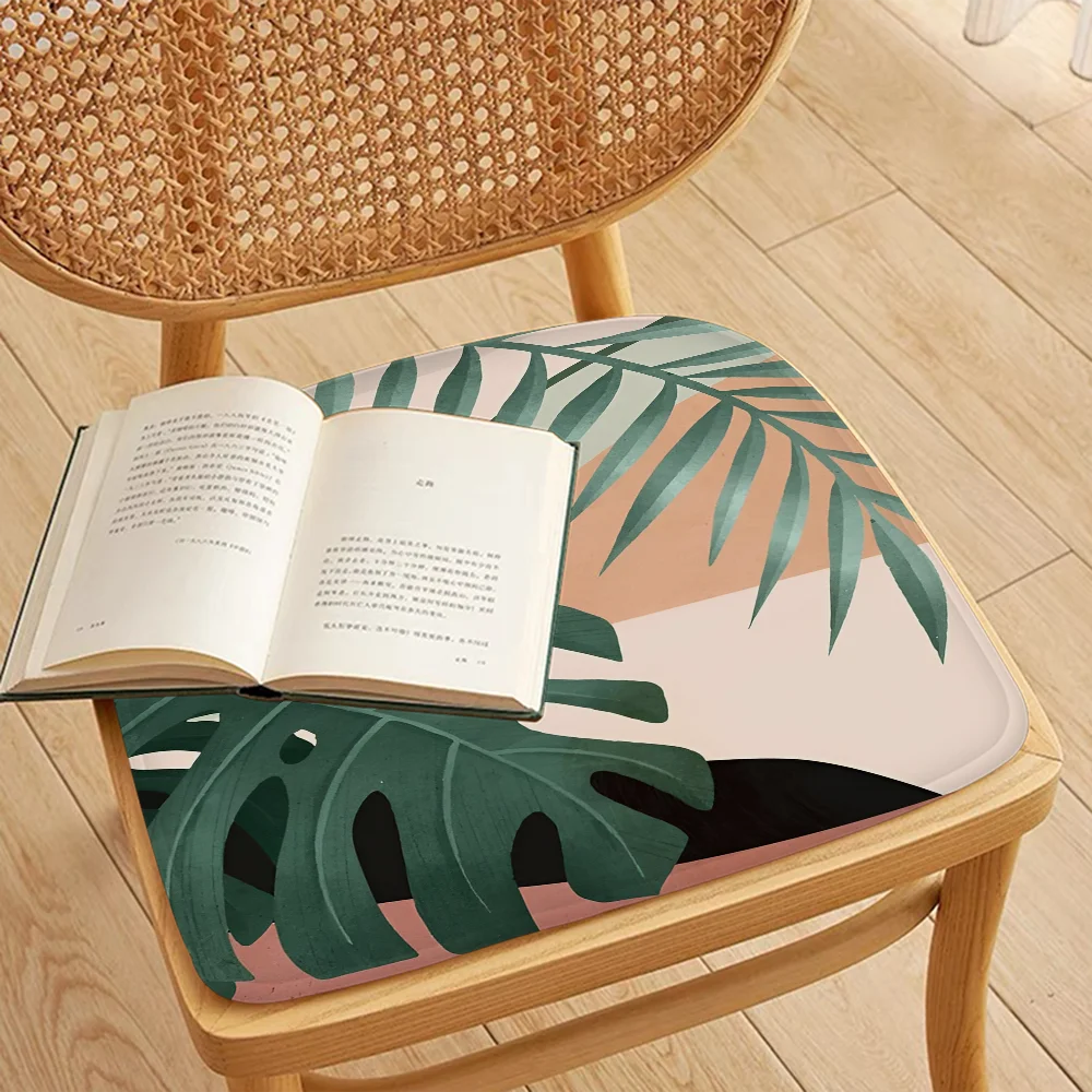 Palm Tree Leaves Art Chair Cushion Soft Office Car Seat Comfort Breathable 45x45cm Sofa Decor Tatami
