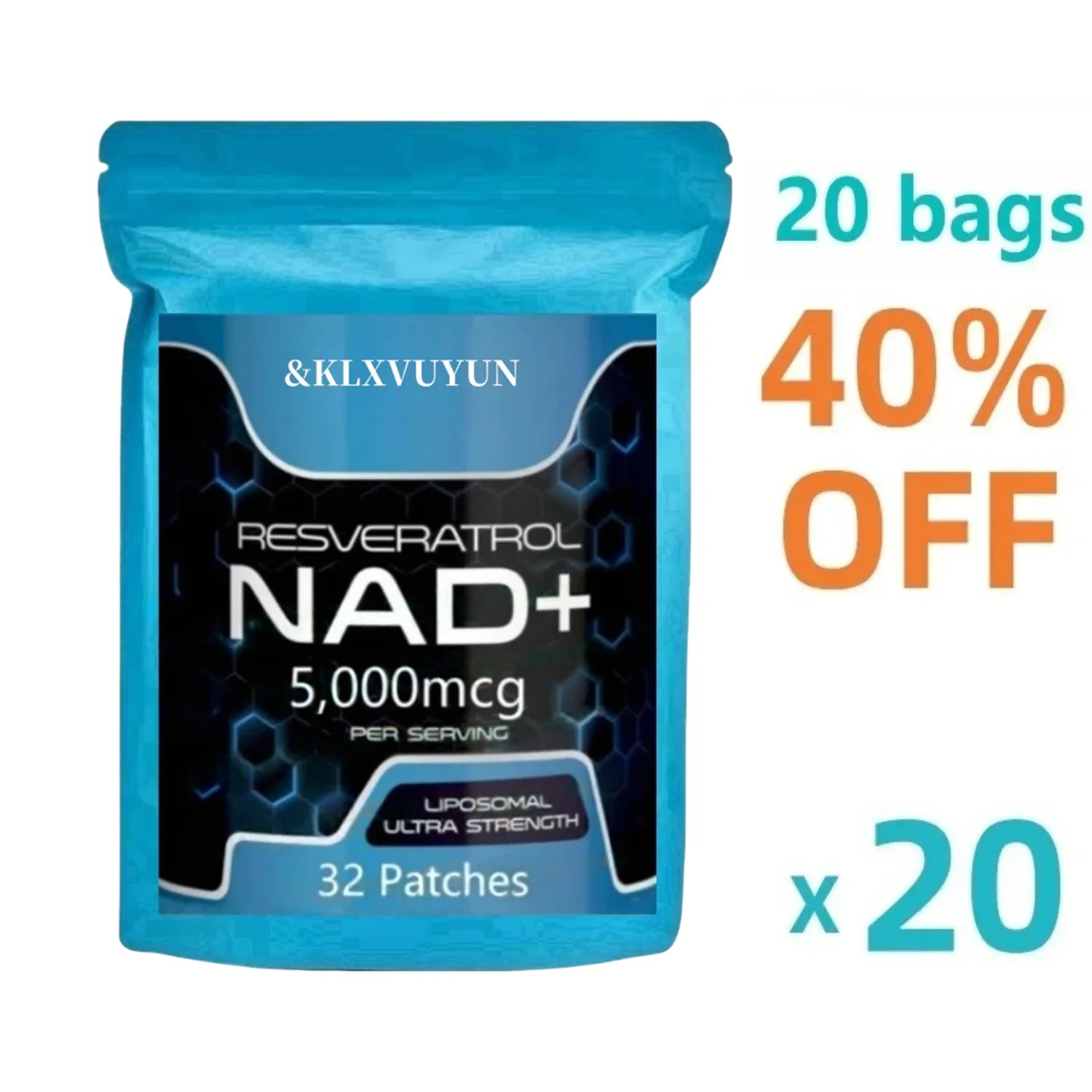 NAD Plus Transdermal Patches 32 Patches(30-Day Supply), 1 Month Supply