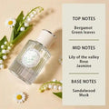 HOPE CHRISTINE Lily of the Valley EDT: Floral women's perfume in ribbed glass bottle with bergamot, rose, and musk.