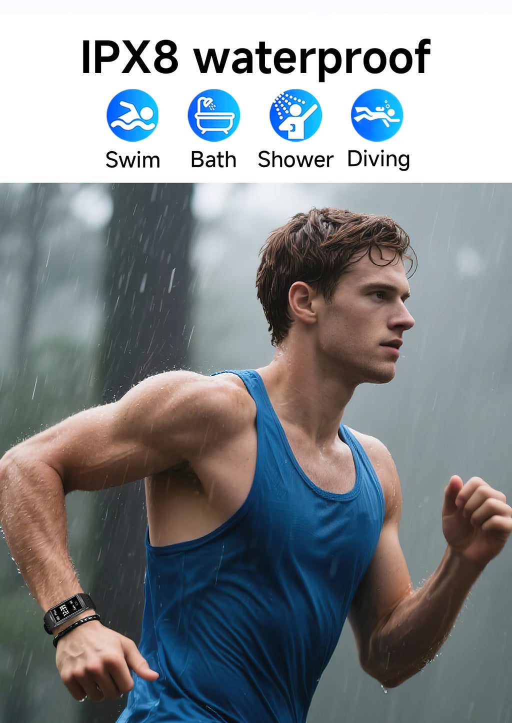 LIGE Women Smart Bracelet Heart Rate Sleep Monitor Health Band Waterproof Sports Fitness Tracker Men Smartwatch For Android iOS