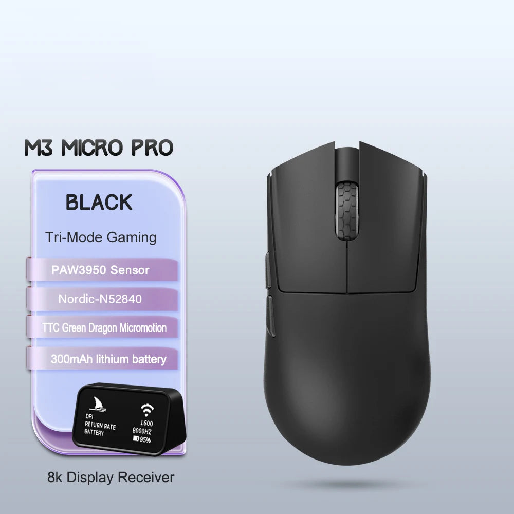 Darmoshark M3 Micro V2 Wireless Gaming Mouse Double 8k Nordic N54L PAW 3950 30000 DPI  Small Hand  Macro Game Mouse Lightweight