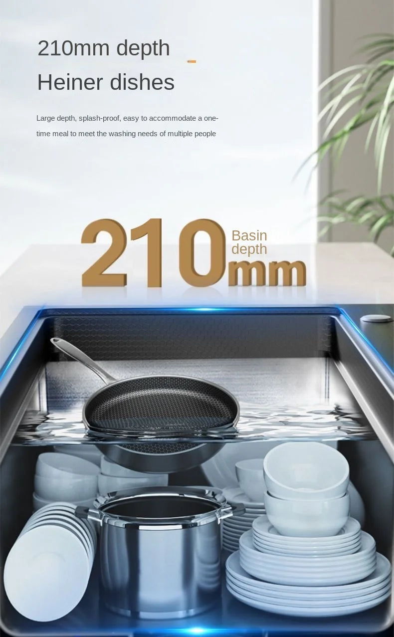 Flying RainWaterfall Sink Stainless Steel Large Big Single Garbage Can Waste Sink Kitchen Household Washbasin Handmade Sinks