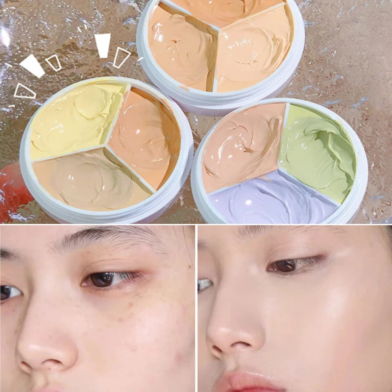 Tidesmit 3 color concealer palette for dark circles and nose contouring high coverage Korean face makeup base