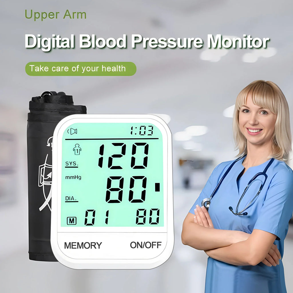 Medical Automatic Sphygmomanometer Digital Arm Wrist BP Blood Pressure Monitor Tensiometer Tonometer Heart Rate Pulse Meter