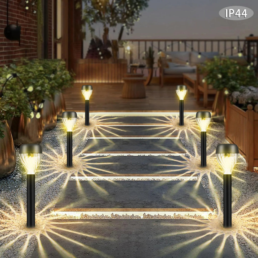 12Pcs Solar Lawn Lights with Oval Light and Shadow Design, Outdoor Decorative Lighting - Perfect for Yard, Lawn, Pathway, Deck, Driveway, Garden, and Holiday Party Decorations, Landscape Lights