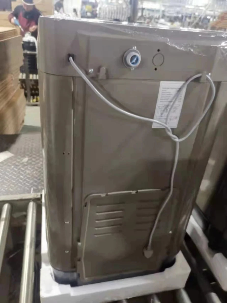 Tidesmit 12kg top load fully automatic washing machine, side view showing control panel and detergent dispenser