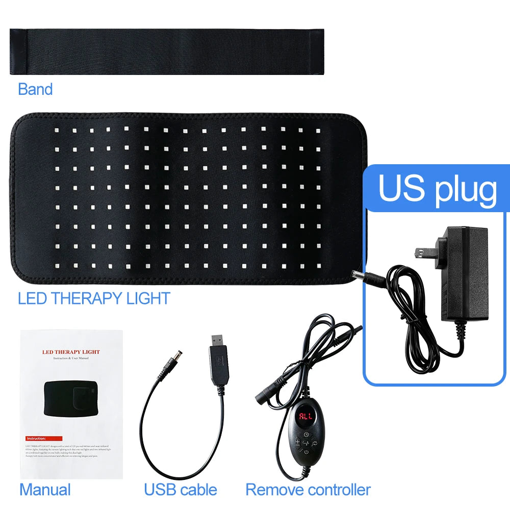 3 in 1 LED Infrared Light Therapy Body Pad Wearable Wrap for Back Shoulder Waist 660&850 nm Infrared Light Weight Loss Device