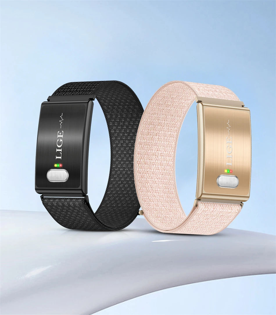 LIGE ECG HRV Health Smart Bracelet Heart Rate Blood Pressure Monitoring Body Fat BMI Body Temperature Fitness Tracker Smartwatch