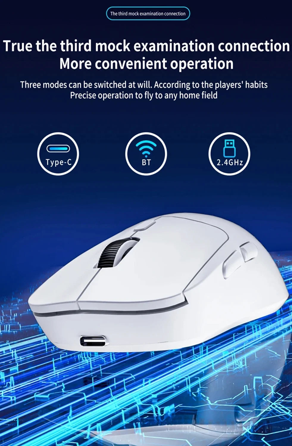 Wireless Mouse three-mode Silent Bluetooth Mice USB Rechargeable Ergonomic Portable Laptop Office Gaming Mouse