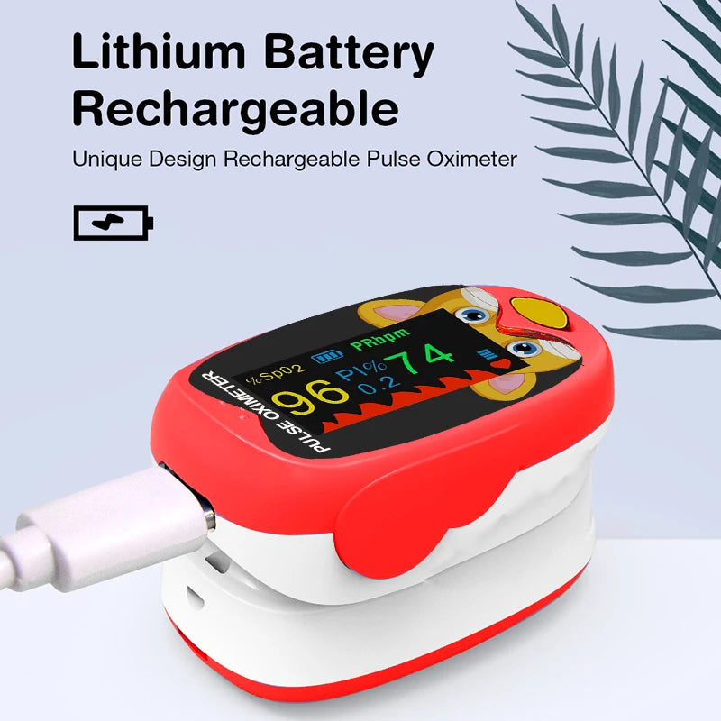 Child Finger Pulse Oximeter Pediatric Oximetro pediatrico De Dedo OLED Rechargeable Neonatal Children kids Puls ioximetro