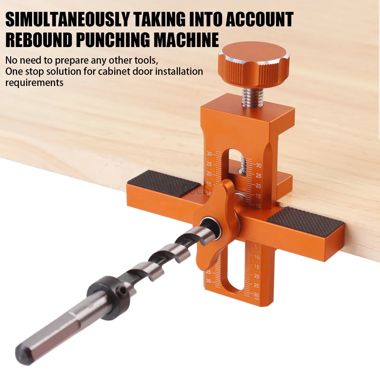 Adjustable Cabinet Door Mounting Jig Quick Positioning Hole Opening Tool Aluminum Alloy for Woodworking Installing Cabinets Tool