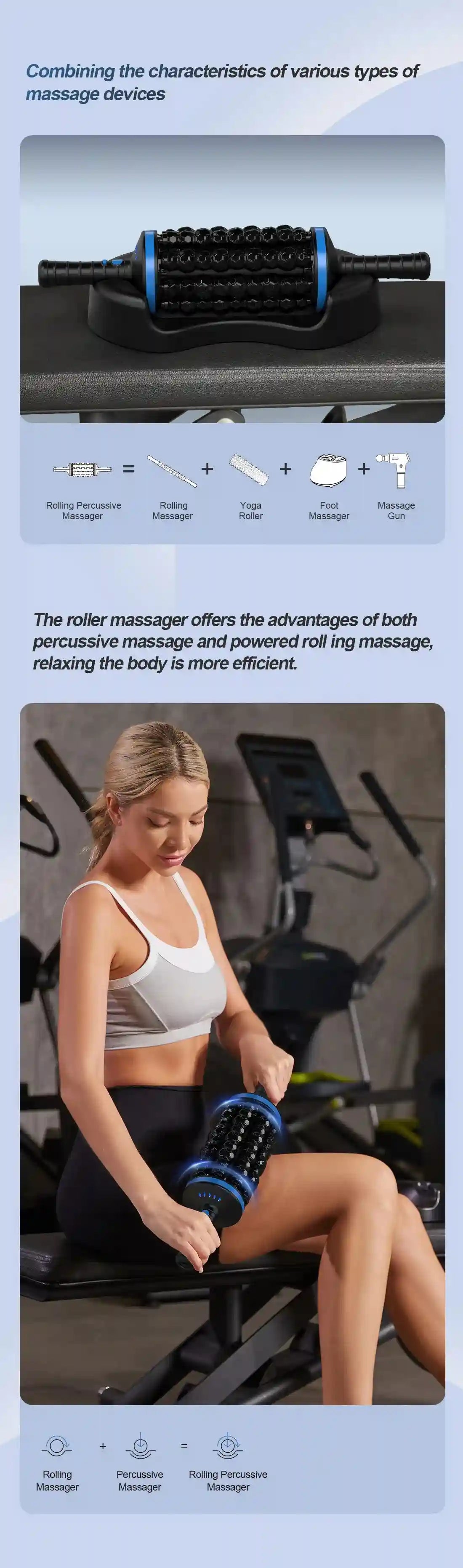 Tidesmit Electric Massage Roller | Deep Tissue Muscle Recovery | Black Massage Roller Tidesmit