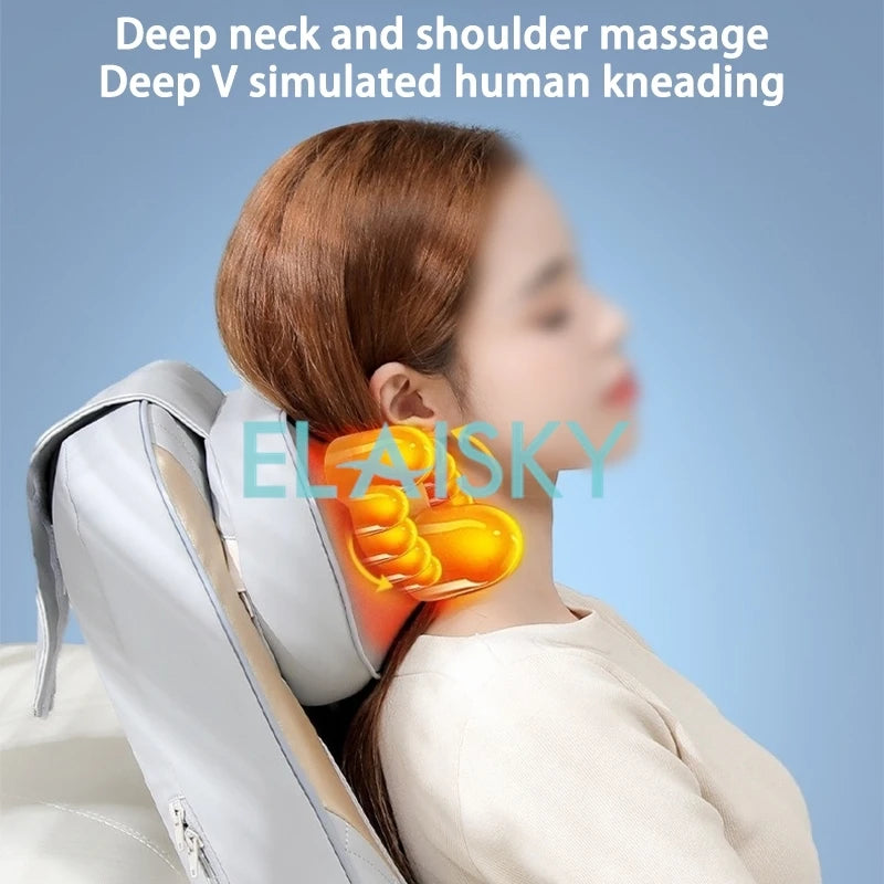 Heated Lumbar Electric Massager - Deep Tissue Relief - Gray & Blue Back Massage Instrument Tidesmit