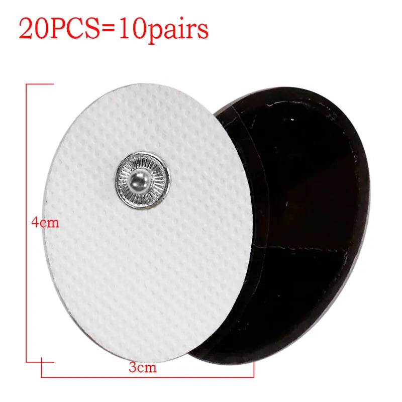 TENS Unit Electrode Pads: Reusable Muscle Stimulator Gel Sets Back Massage Instrument 4x3cm 20pcs Tidesmit