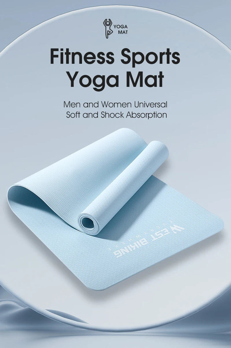 WEST BIKING Sports Yoga Mat Anti-slip Soft Home Fitness Exercise Mat Thicken Shock Absorb Cycling Training Mat Bike Accessories