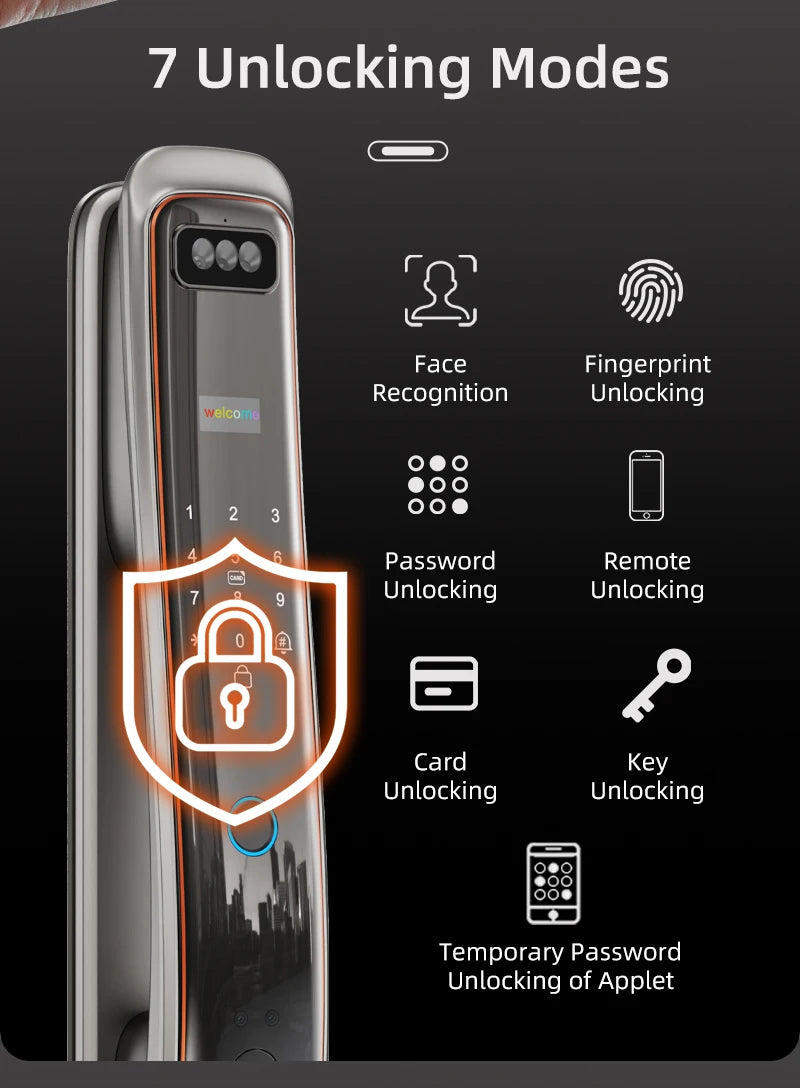 Wifi Wishome APP Face Recognition Smart Door Lock With Camera   Digital Door Lock Automatic Door Lock