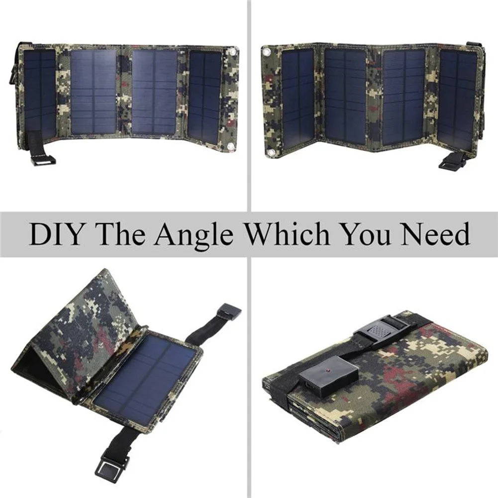 Solar panel 20W portable solar panel outdoor power supply solar mobile power bank power bank  4 folding and packaging