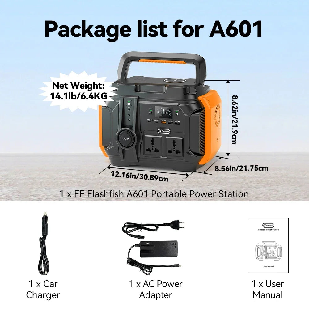 Portable Power Station 600W 540Wh Solar Generator for Outdoor Camping Universal 230V Tidesmit
