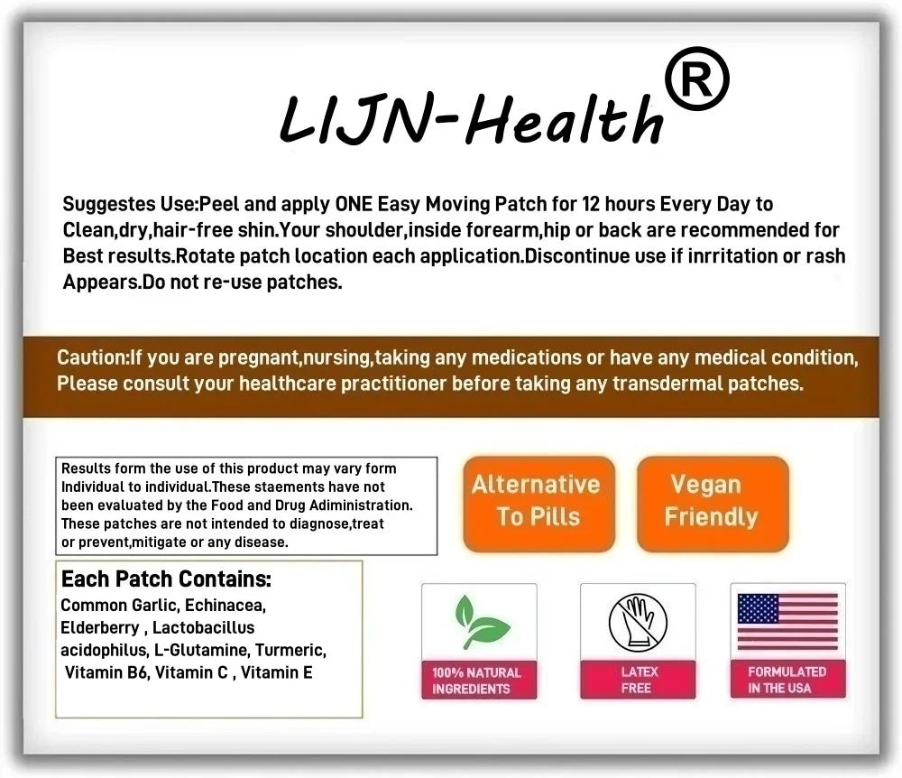 30 Patches Immune Support Transdermal Patches with Elderberry  Zinc and Vitamin C Probiotics & Turmeric Immune System Booster