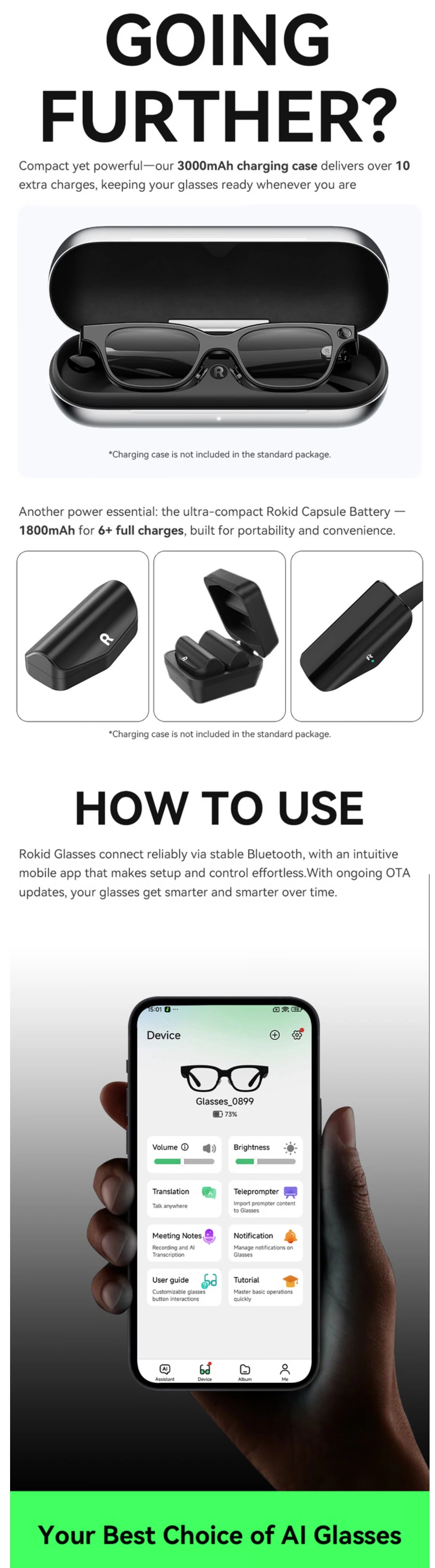 Rokid Smart Glasses: Dual-Eye Augmented Reality & Live Translation - Black Tidesmit