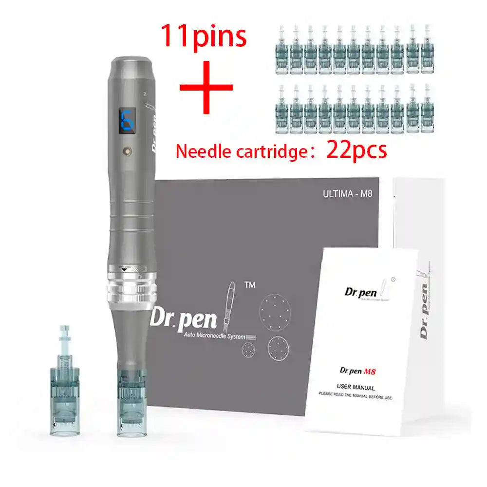 Microneedling Pen Kit for Lip Care with 22 Replaceable Cartridges Lip Care 22pcs 11pin Tidesmit