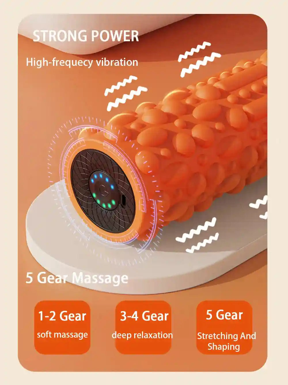 Vibrating Massage Ball: 5-Speed Deep Tissue Electric Muscle Roller Massage Roller Tidesmit