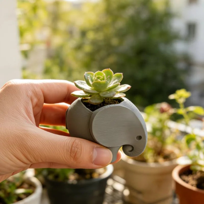 Elephant Shape Succulent Flower Pot Minimalist Practical Ceramic Flowerpot Cute Handmade Plant Pot Gifts Gardening Supplies