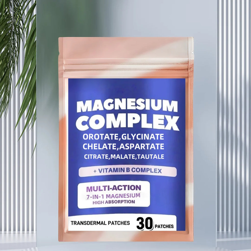 30 Patches Magnesium Complex Transdermal Patches Magnesium Glycinate, Malate with Vitamins Support Muscle,Heart Support